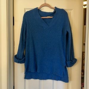 Anthropologie x small blue v neck sweater